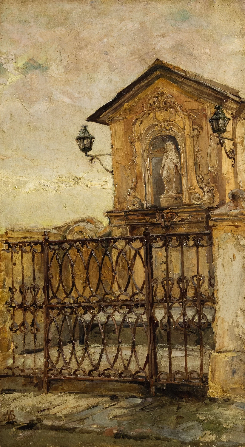 Paesaggio di campagna con piccola cappella